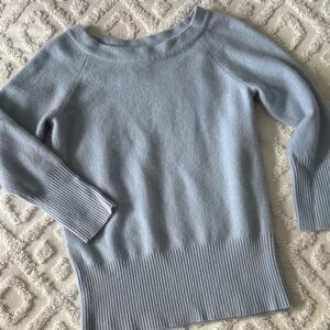 Willi Smith Soft Blue Crew Neck Cashmere Blend Sweater